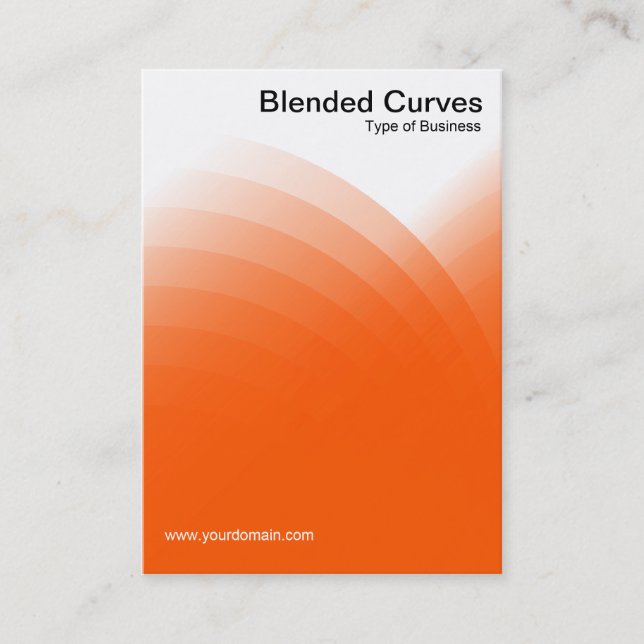 Blended Curves - Orange Business Card (Front)