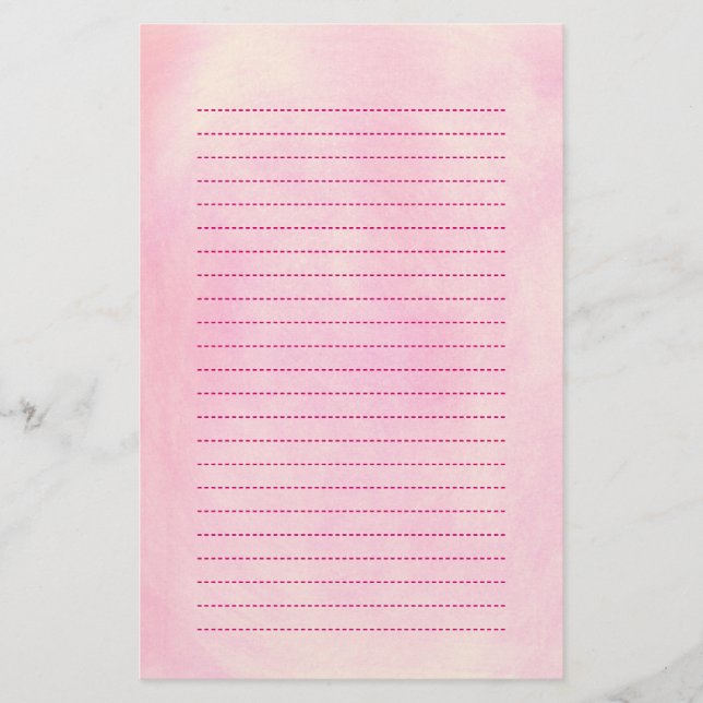 Blended Pink Blends Background Lined Stationery (Front)