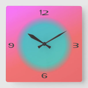 Blended Pink Orange, Green Centre>Kitchen Clock