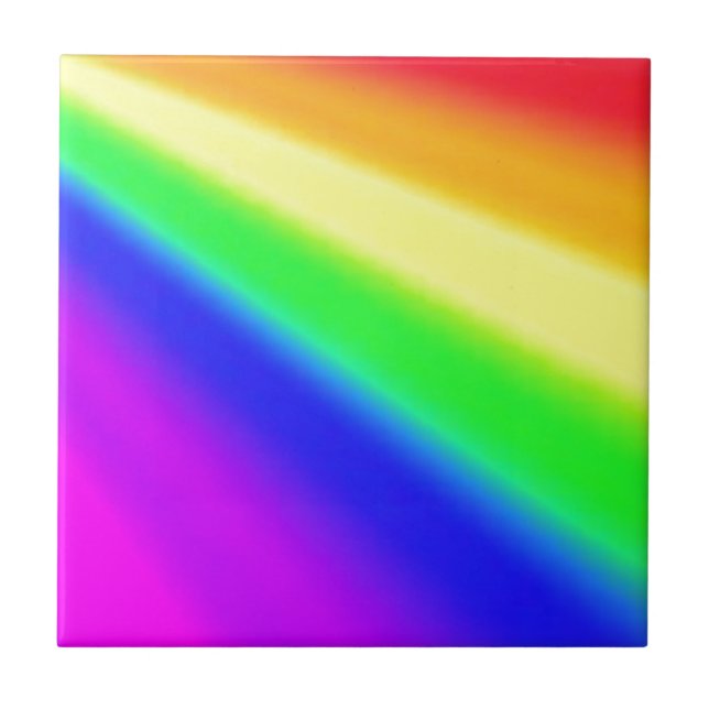 Blended Rainbow Multicolor Pride Ceramic Tile (Front)