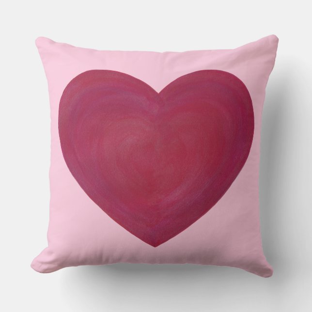 Blended Red and Pink Frosty Look Heart Pillows (Front)