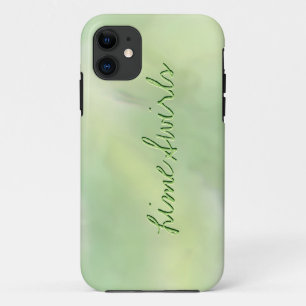 Blended Shades of Yellow and Green Custom Text iPhone 11 Case