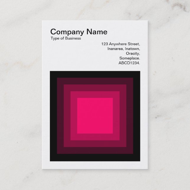 Blended Square - Black to Neon Red Business Card (Front)