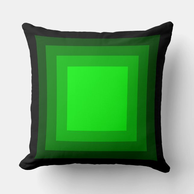 Blended Squares - Black to Green Cushion (Front)