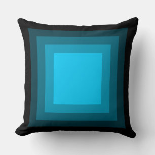 Blended Squares - Black to Sky Blue Cushion