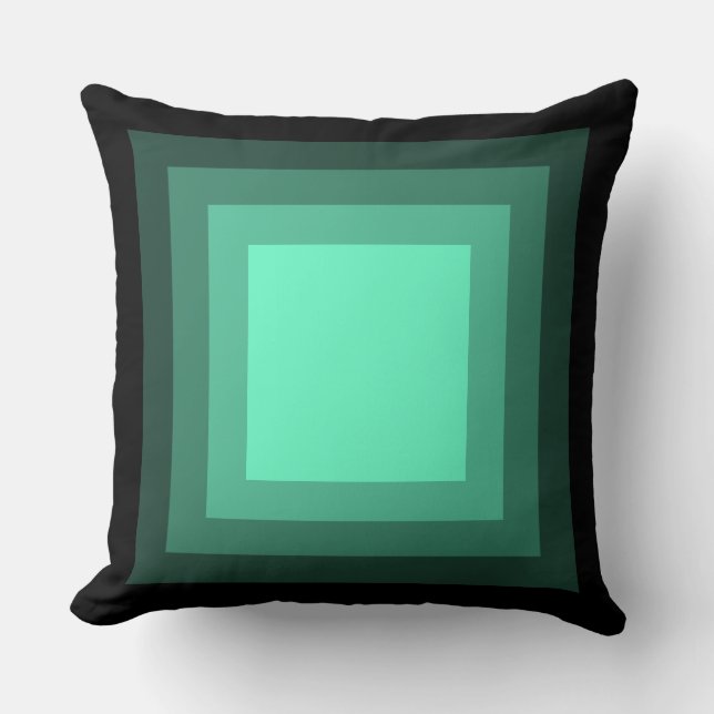 Blended Squares - Black to Turquoise Cushion (Front)