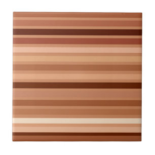 Blended Stripes, Brown, Tan and Cream      Ceramic Tile
