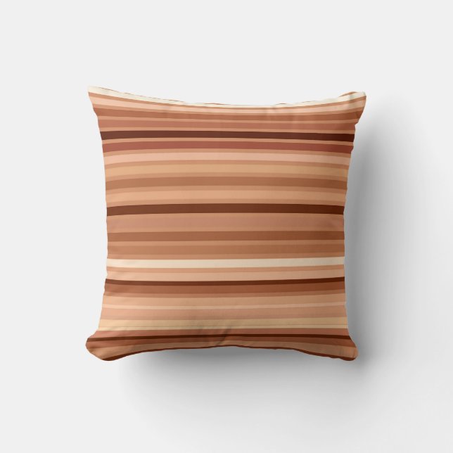 Blended Stripes, Brown, Tan and Cream      Cushion (Front)