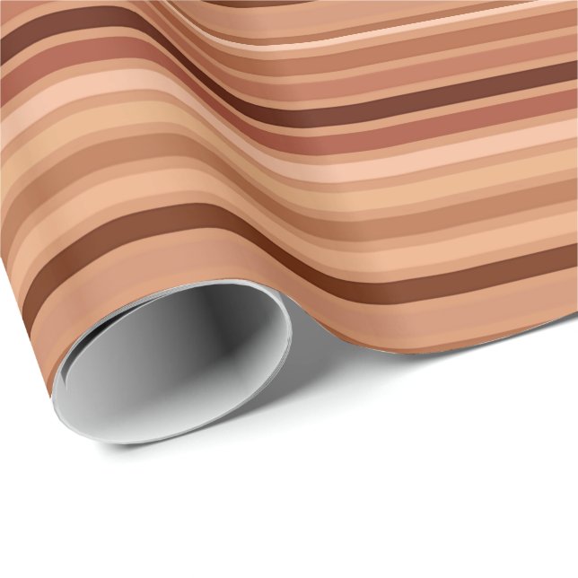 Blended Stripes, Brown, Tan and Cream      Wrapping Paper (Roll Corner)