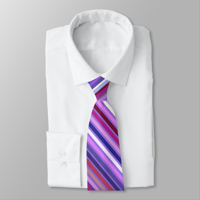 Blended Stripes, Purple, Orchid and Violet Tie (Tied)