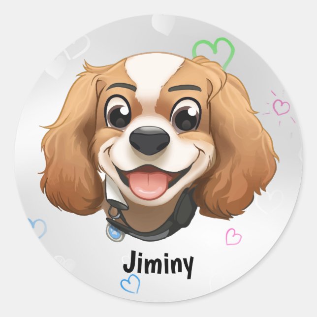 Blenheim Cavalier King Charles Spaniel      Classic Round Sticker (Front)