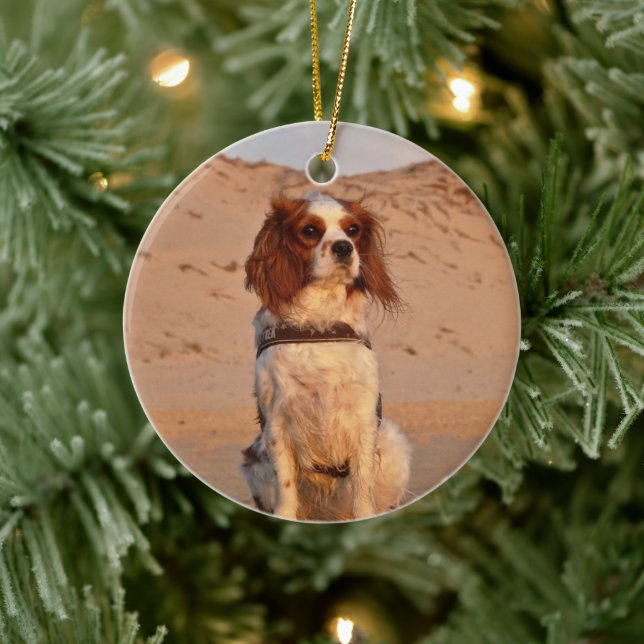 Blenheim Cavalier King Charles Spaniel Dog Ceramic Ornament (Tree)