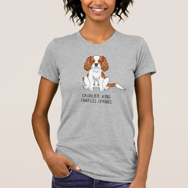 Blenheim Cavalier King Charles Spaniel Dog & Text T-Shirt (Front)
