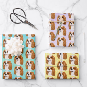 Blenheim Cavalier King Charles Spaniel Gift Wrapping Paper Sheet