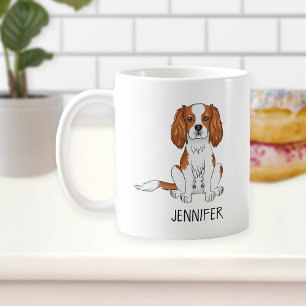Blenheim Cavalier King Charles Spaniel & Name Coffee Mug