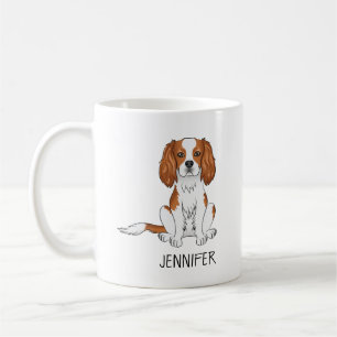 Blenheim Cavalier King Charles Spaniel & Name Coffee Mug