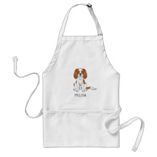 Blenheim Cavalier King Charles Spaniel & Name Standard Apron