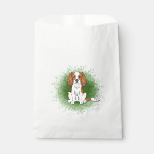 Blenheim Cavalier King Charles Spaniel On Green Favour Bag