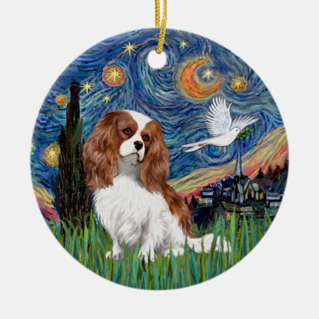 Blenheim Cavalier King Charles Spaniel Ornament (Front)
