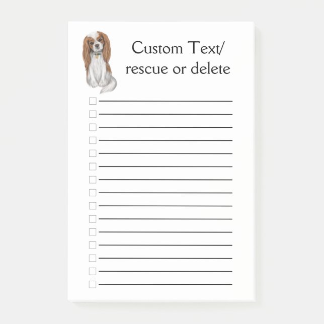 Blenheim Cavalier King Charles Spaniel  Paper Post-it Notes (Front)