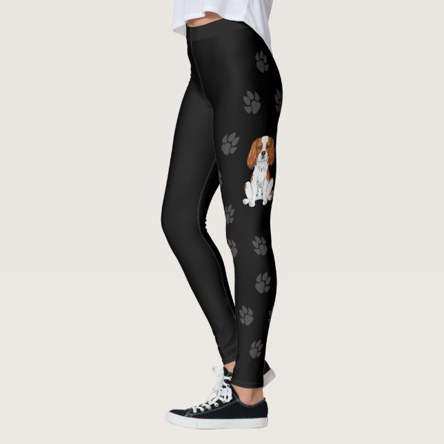 Blenheim Cavalier King Charles Spaniel & Paws Leggings (Left)