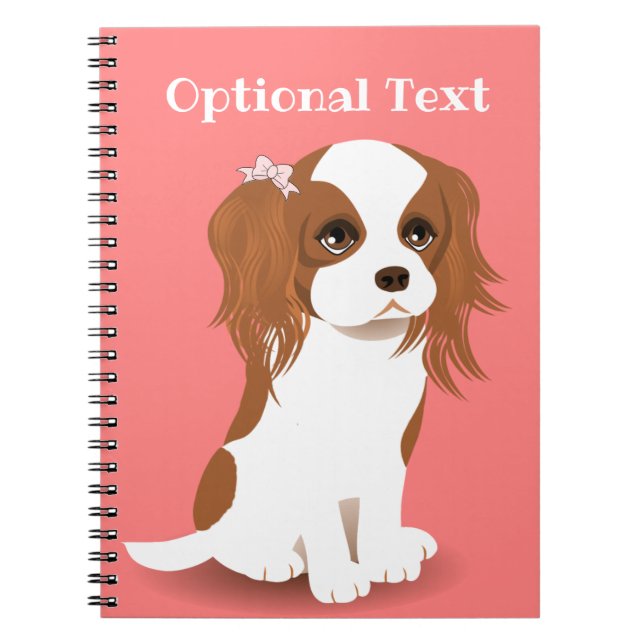 Blenheim Cavalier King Charles Spaniel Pink Notebook (Front)