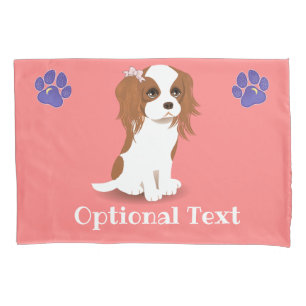 Blenheim Cavalier King Charles Spaniel Pink Pillow Pillowcase