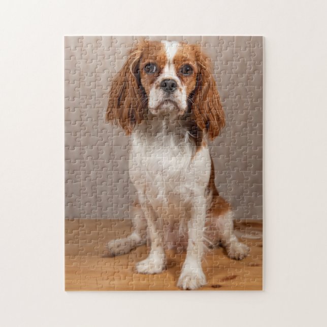 Blenheim Cavalier King Charles Spaniel Puppy Dog Jigsaw Puzzle (Vertical)