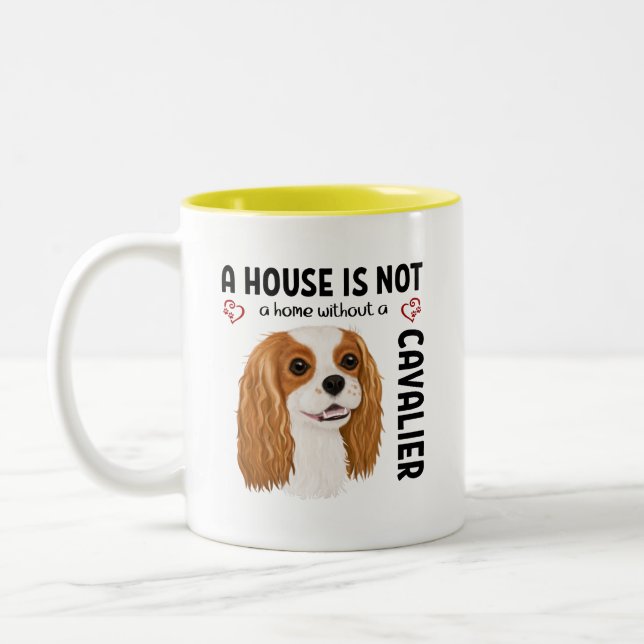 Blenheim Cavalier King Charles Spaniel  Two-Tone Coffee Mug (Left)
