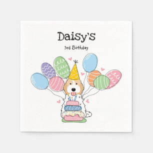 Blenheim Cockapoo Cavapoo Birthday Party Paper Napkin