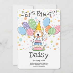 Blenheim Cockapoo Cavapoo Dog Birthday Party Invitation