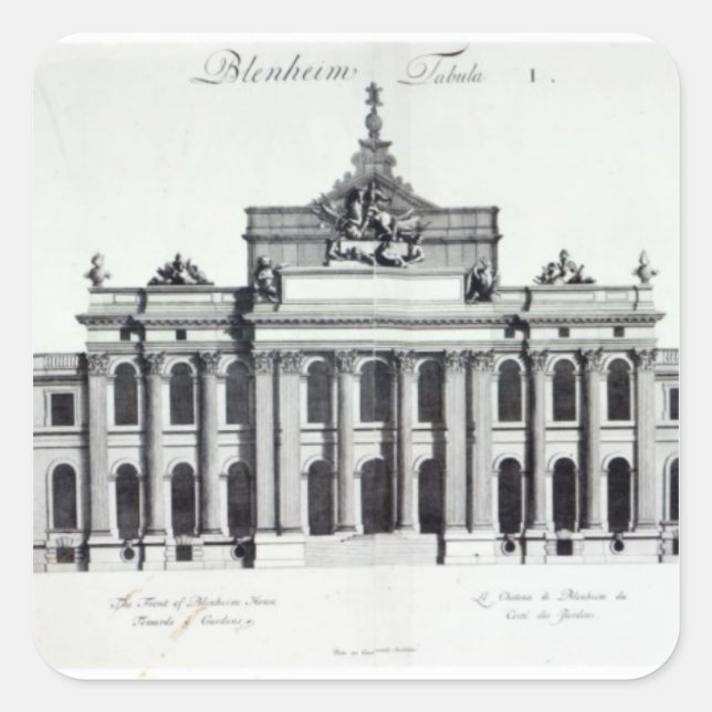 Blenheim Palace Square Sticker (Front)