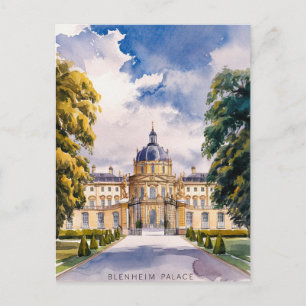 Blenheim palace Watercolor Painting Postcard