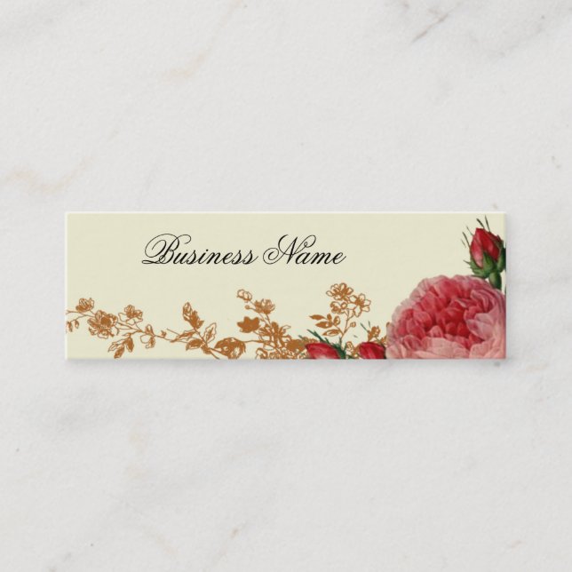 Blenheim Rose , ivory, Mini Business Card (Front)