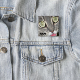 Blep Cat tounge Stickers 15 Cm Square Badge
