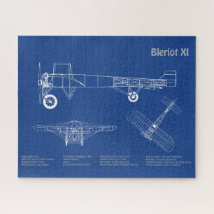Bleriot XI - Aeroplane Blueprint Drawing Plans AD Jigsaw Puzzle