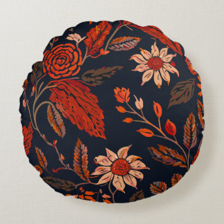 Blerta 3 - Floral Pattern Round Cushion