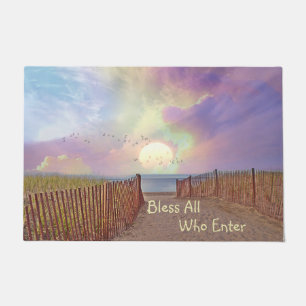 Bless All Who Enter Seashore Doormat