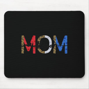 Bless American Mum Messy Bun Memorial Day 4th Of J Mouse Pad