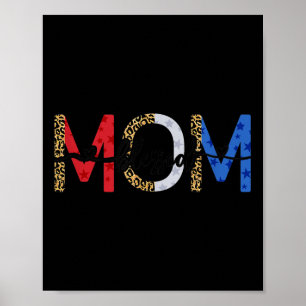 Bless American Mum Messy Bun Memorial Day 4th Of J Poster