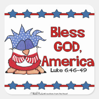 Bless God, America Square Sticker