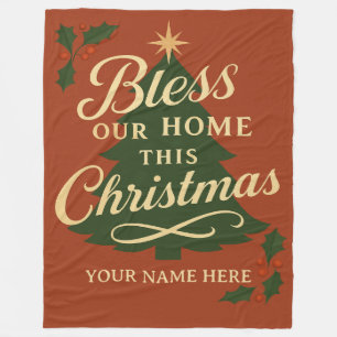 Bless Our Home Christmas Personalized Blanket