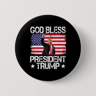 Bless President Trump 2024 Support Trump Election 6 Cm Round Badge