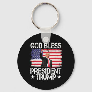 Bless President Trump 2024 Support Trump Election  Key Ring