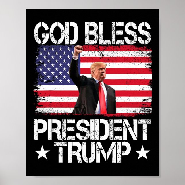 Bless President Trump 2024 Support Trump Election  Poster (Front)