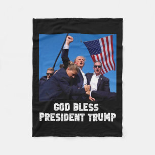 Bless President Trump Trump 2024 Voting Fleece Blanket