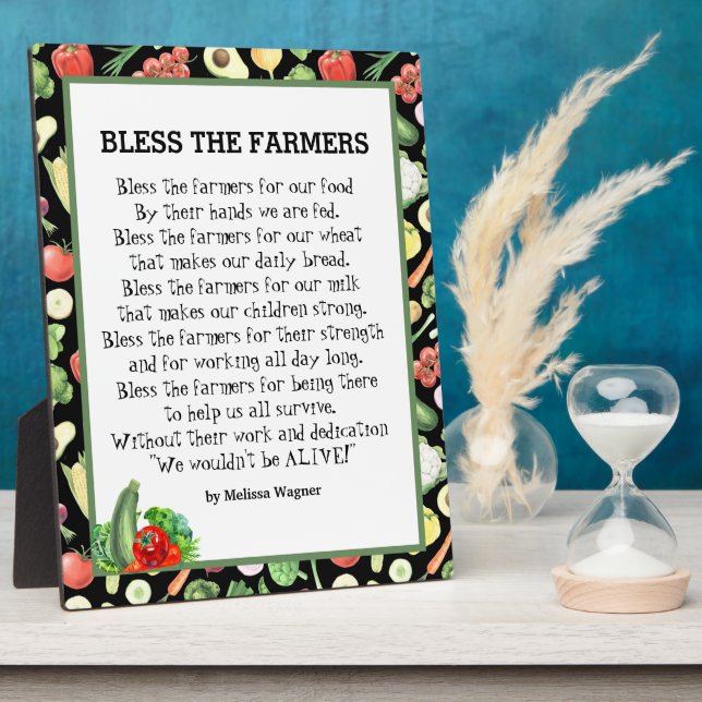 Bless the Farmers poem  Plaque (Side)