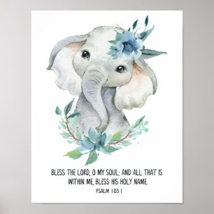 Bless The Lord, Psalm 103, Bible, Kids Scripture Poster