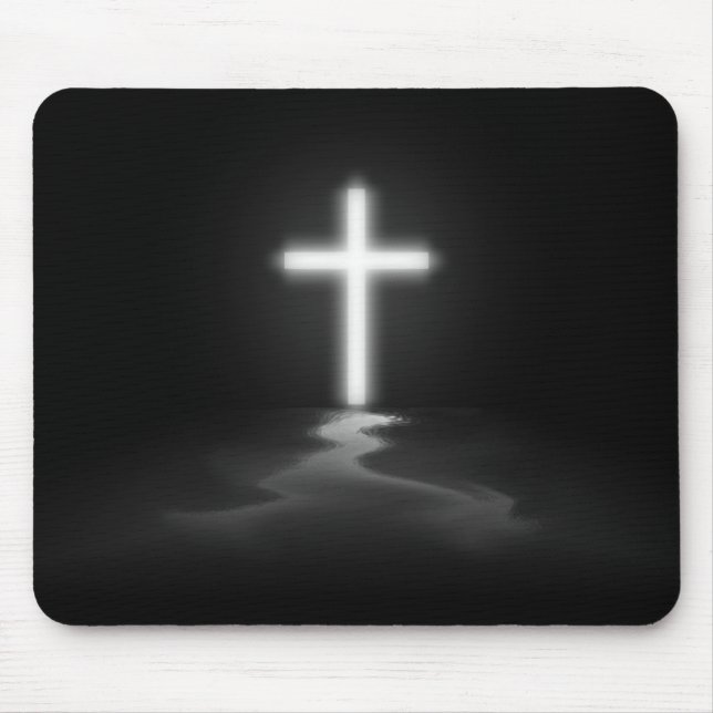 Bless The Thin Blue Line Cross Mouse Pad (Front)