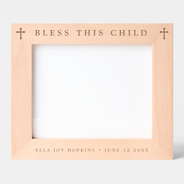 Bless This Child Religious New Born Etched Frames (Front)